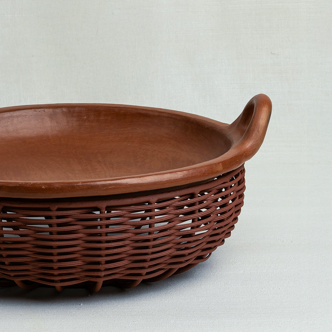 Terracotta Tokri Chafing Basket / Terracotta Tawa (Large)