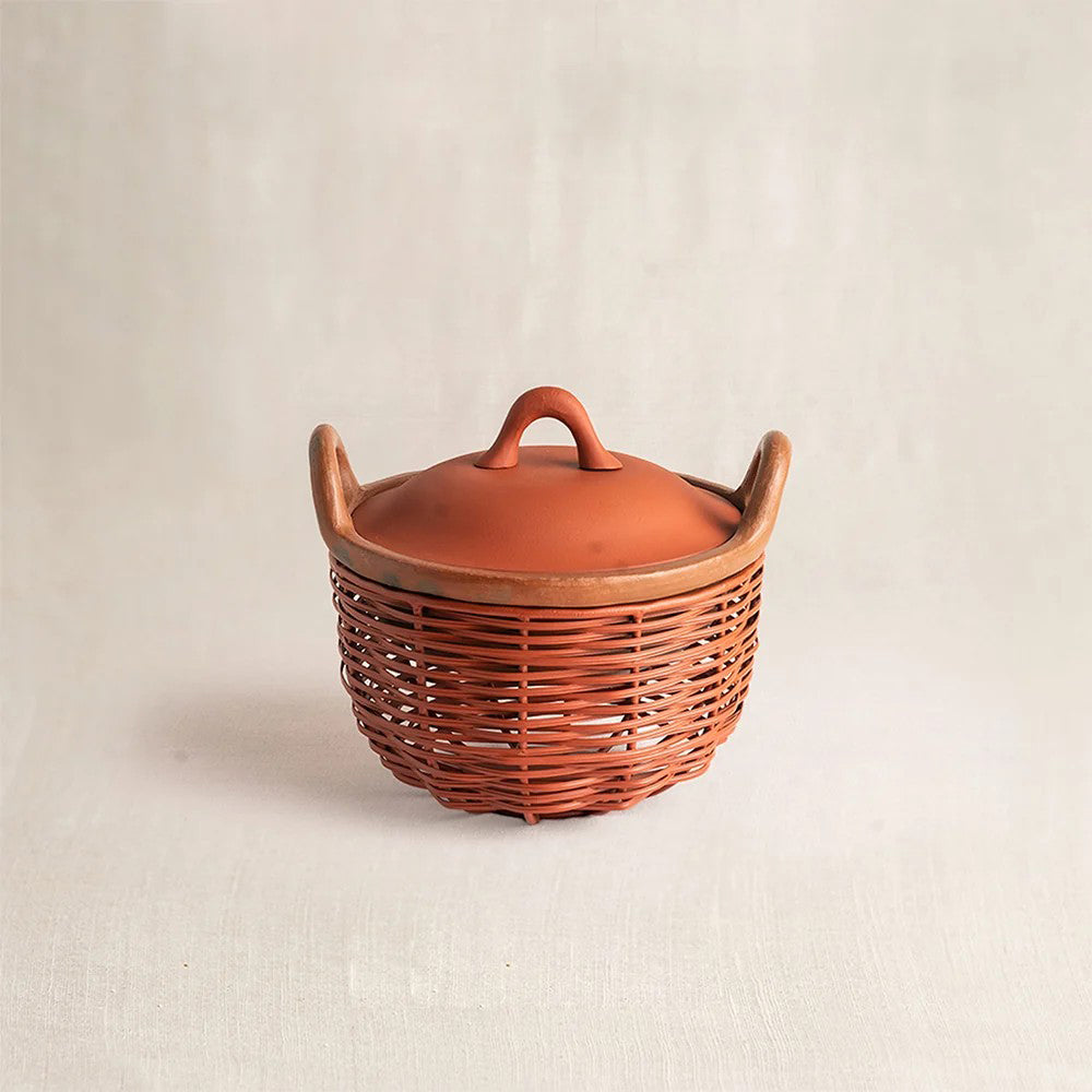 Terracotta Tokri Chafing Basket / Terracotta Kadai (Large)