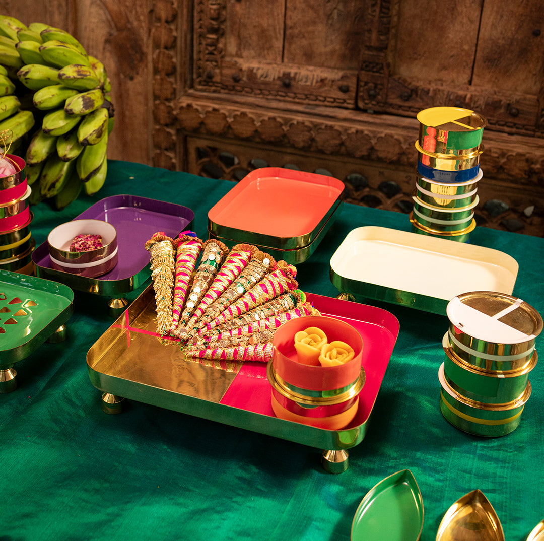 Tantra Chowki Tray White (Small)