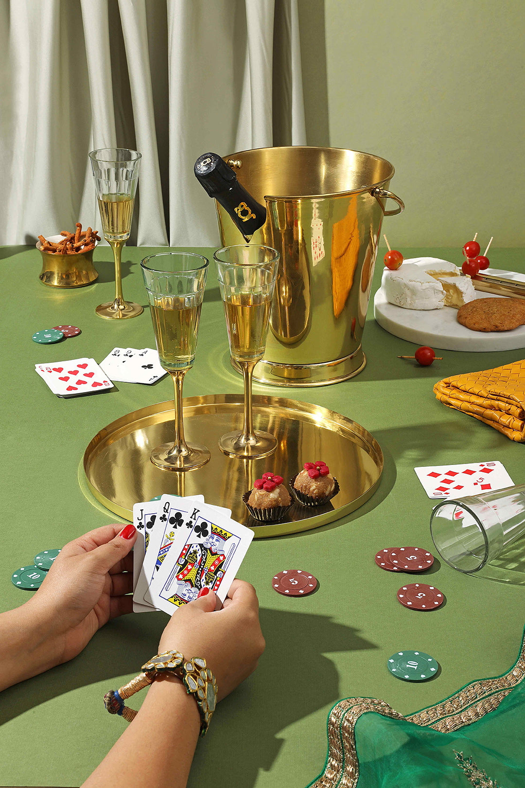 Chai Stem Glass Brass (Set of 2)