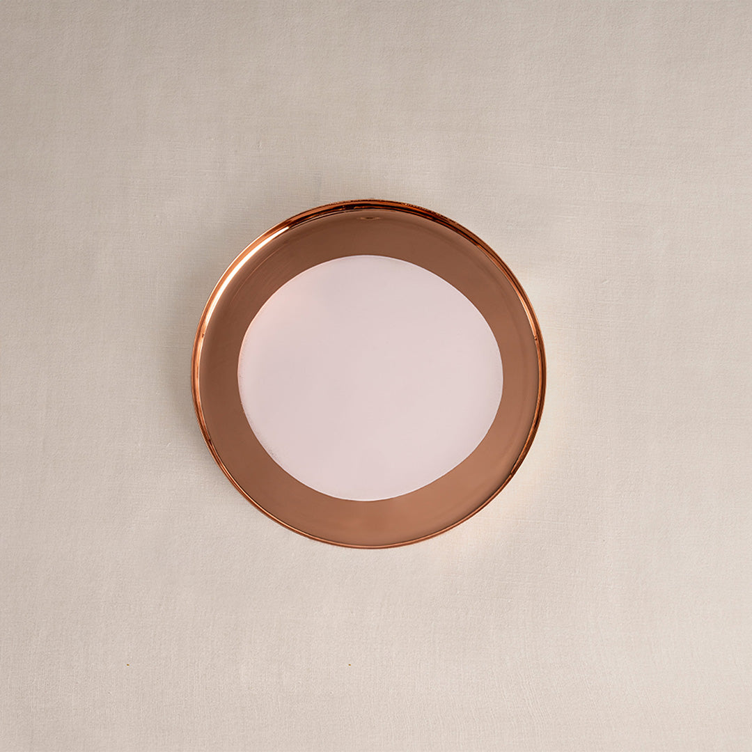 Copper Bindu Thaali White (8")