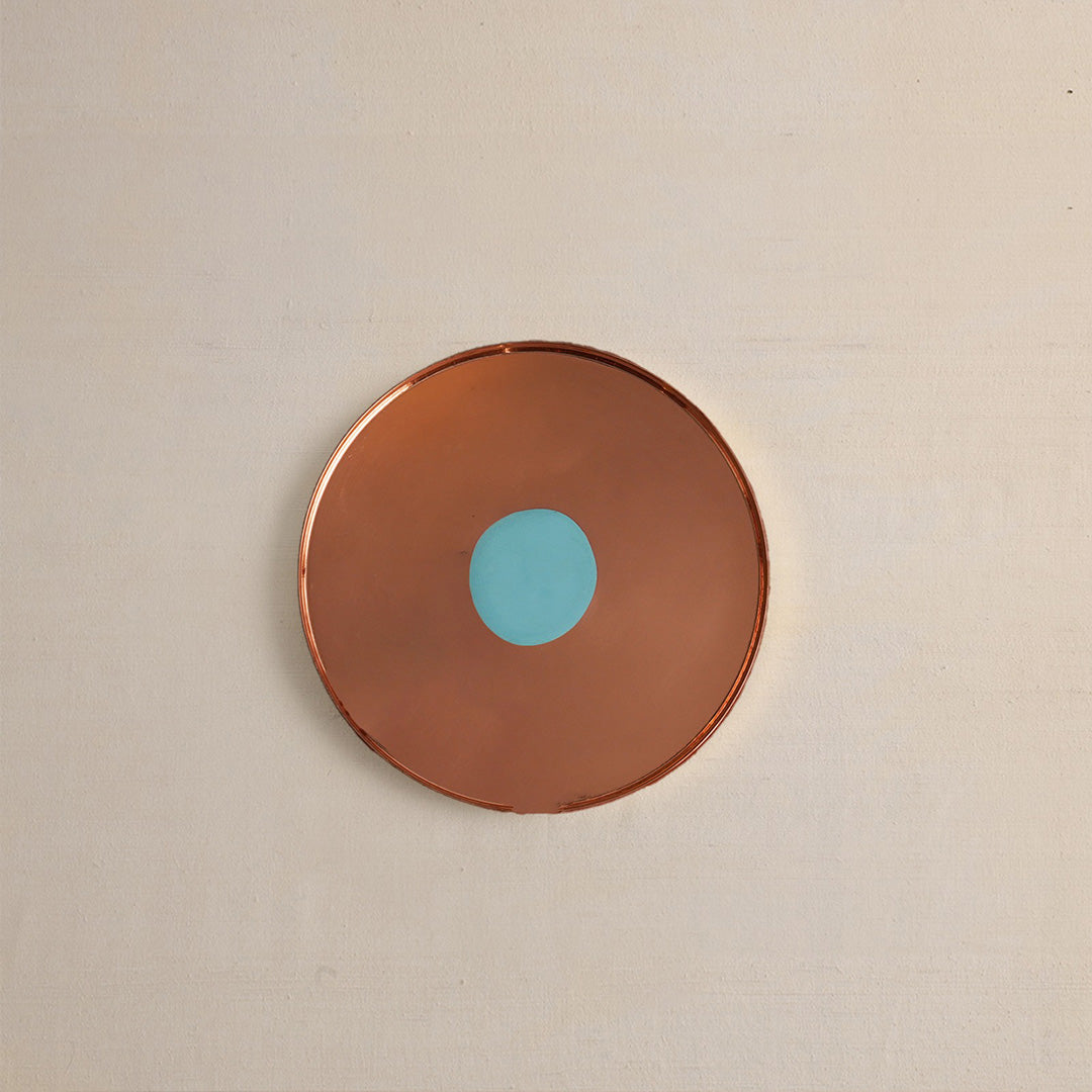 Copper Bindu Thaali Blue (8")