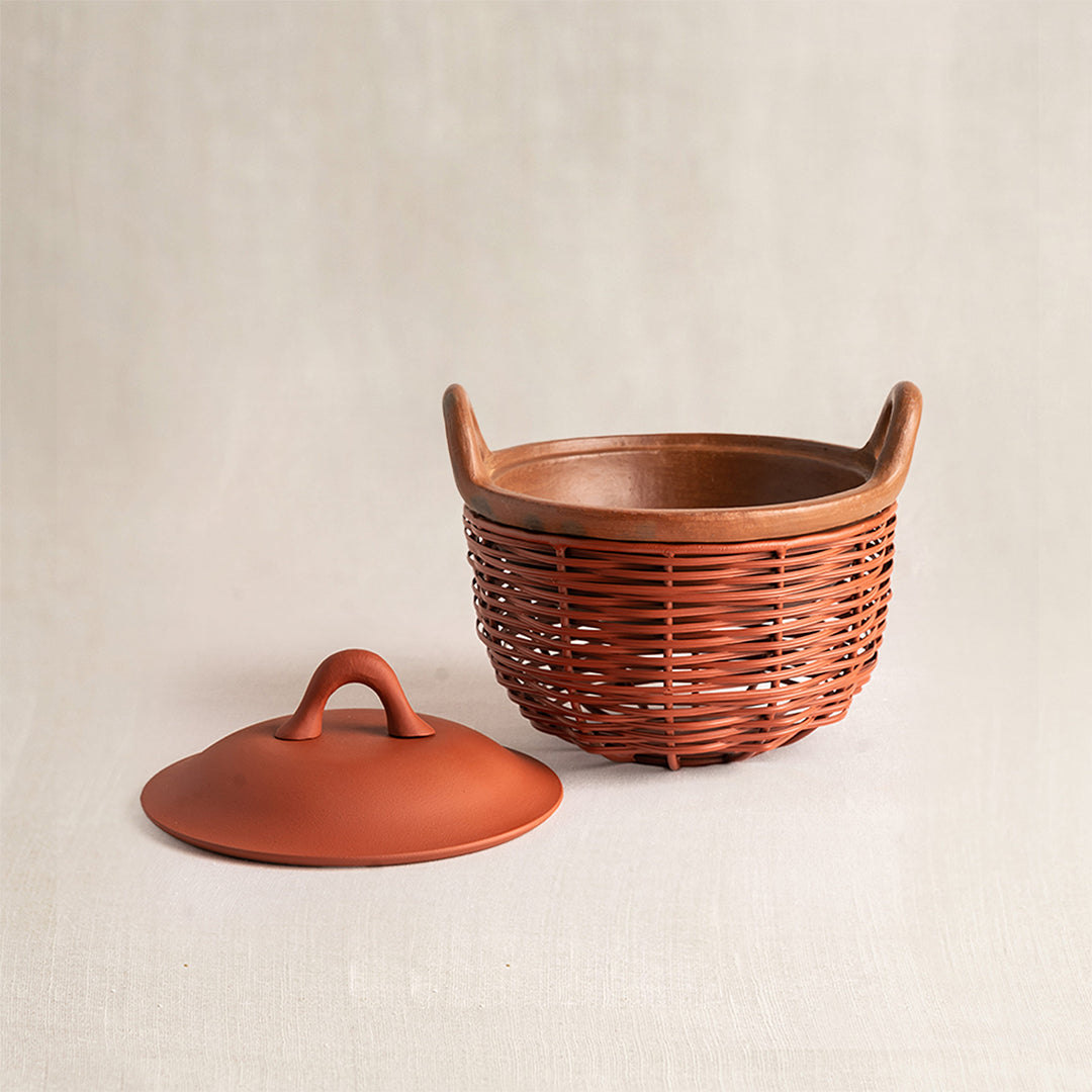 Terracotta Kadai and Tokri Chafing Basket Medium