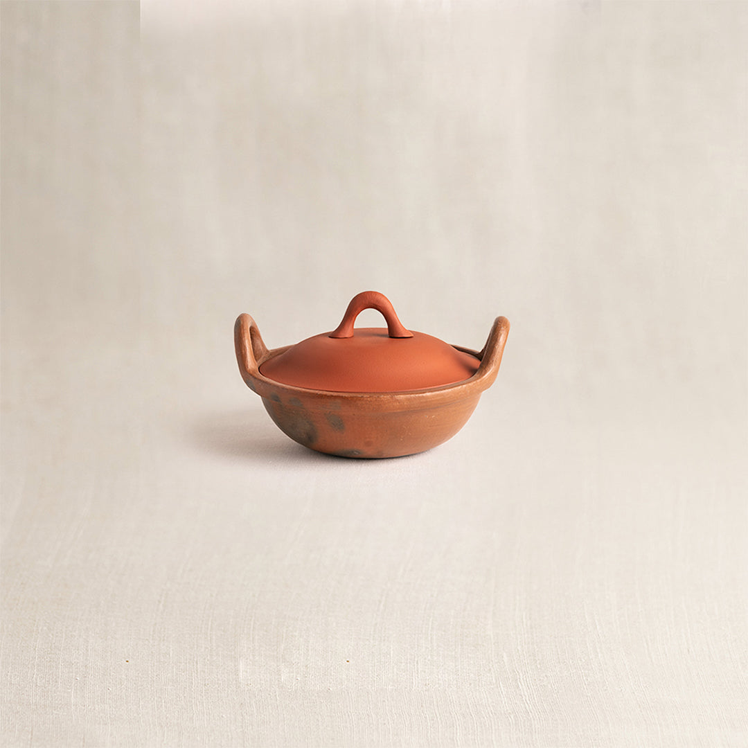 Terracotta Kadai and Tokri Chafing Basket Small