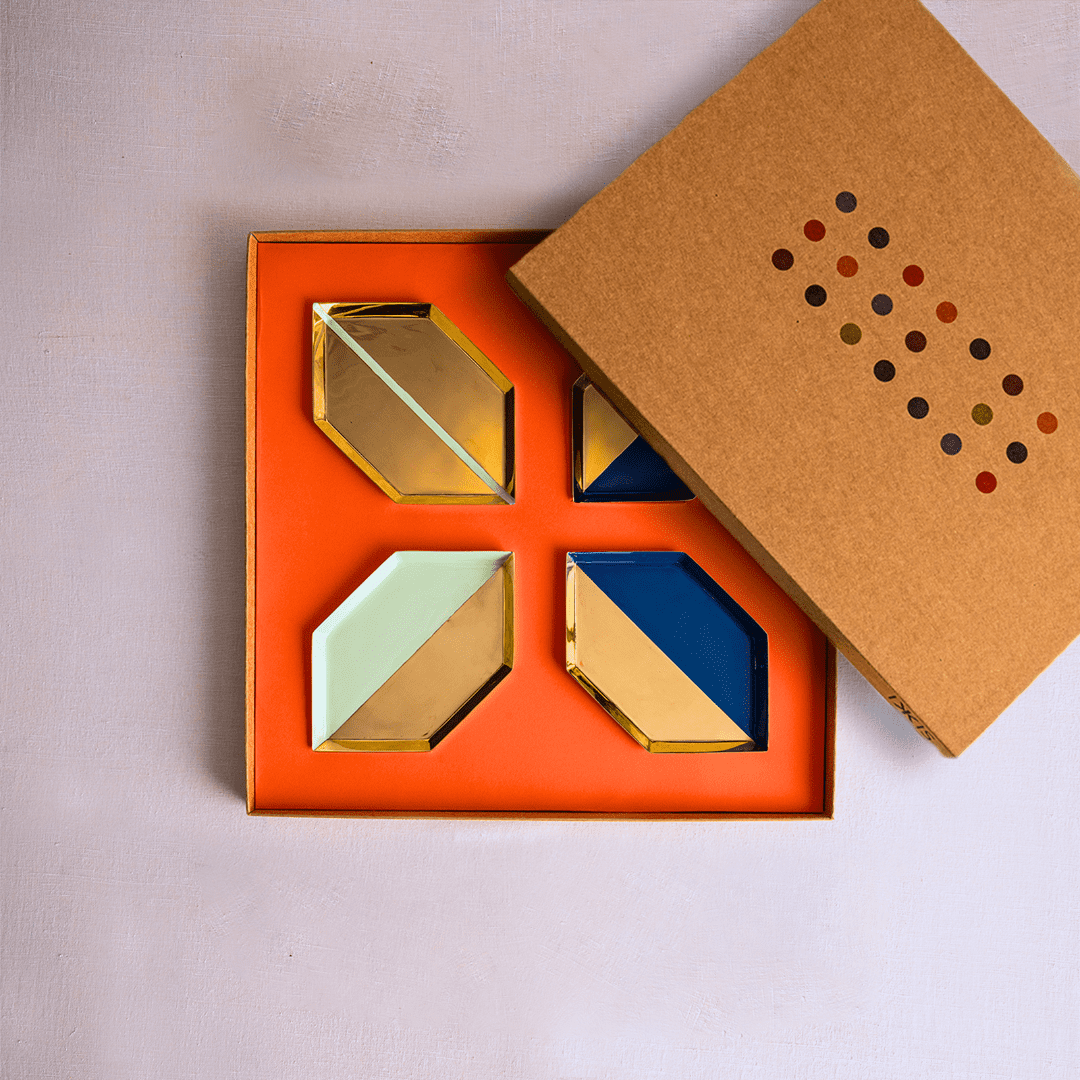 Shatkon Tapas Platter (Set Of 4) Gift Box