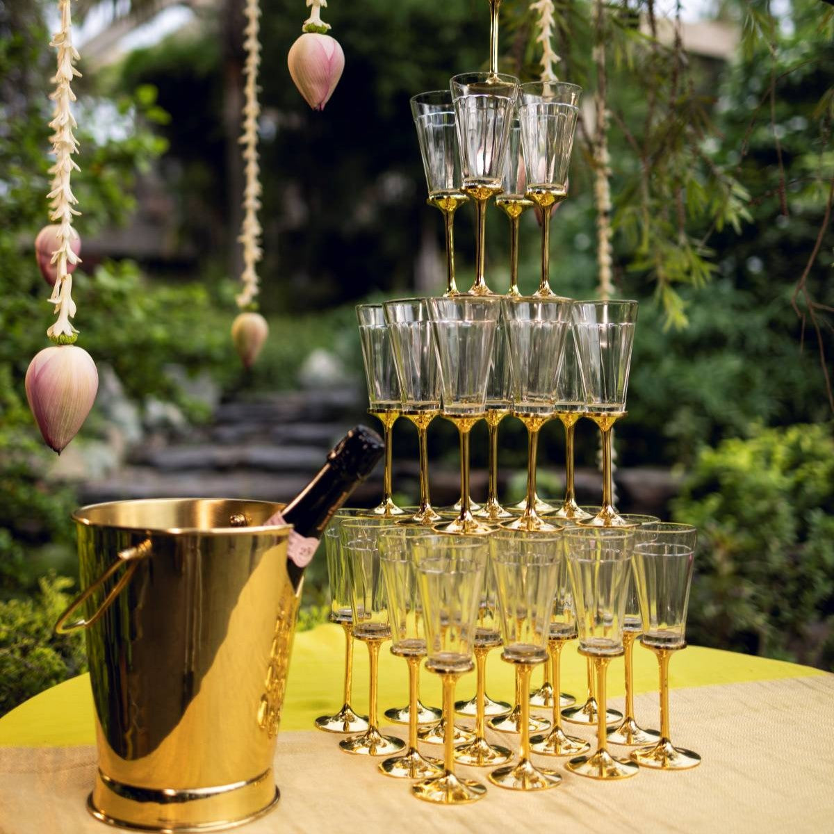 Chai Stem Glass Brass (Set of 2)