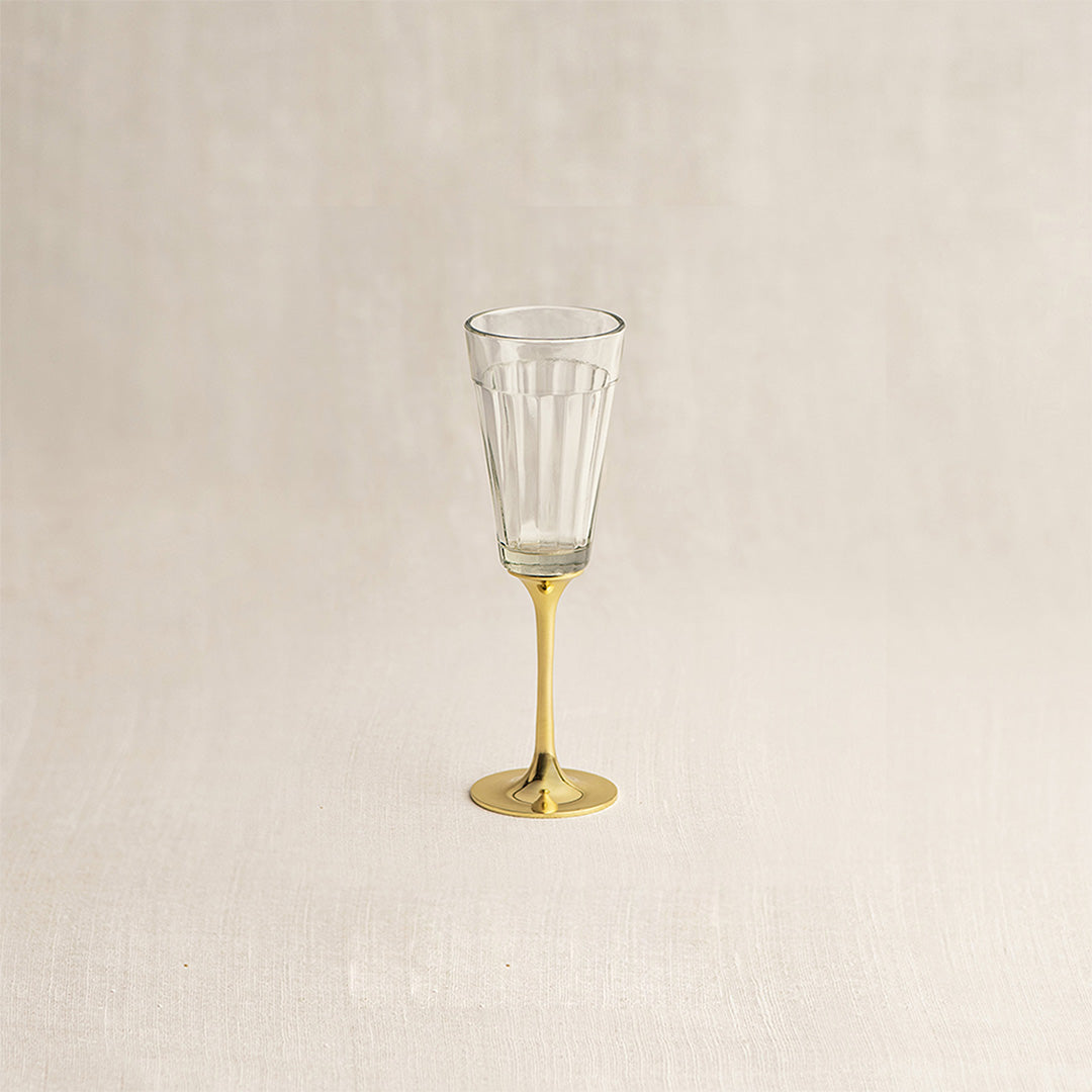 Chai Stem Glass Brass (Set of 2)