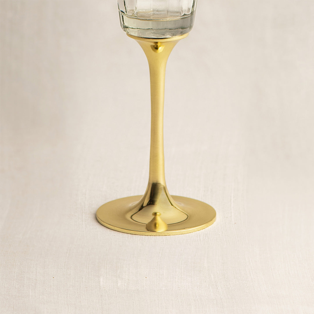 Chai Stem Glass Brass (Set of 2)