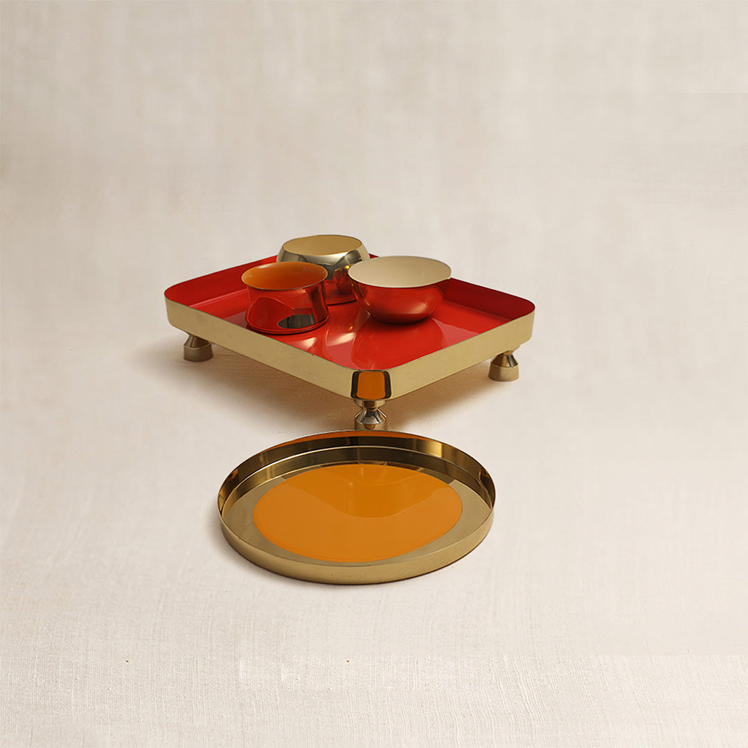 Tantra Chowki Tray Set (Narangi)