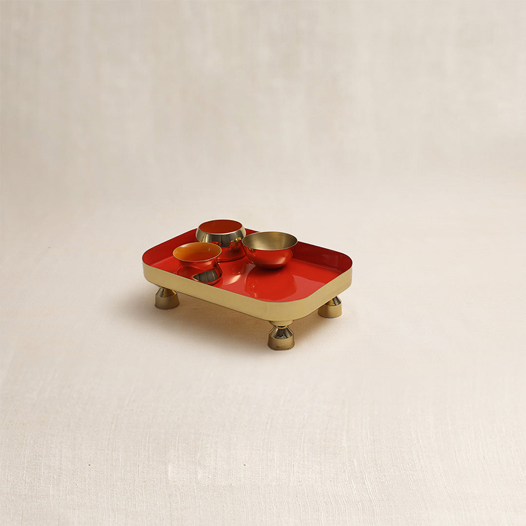 Tantra Chowki Tray Small (Narangi)