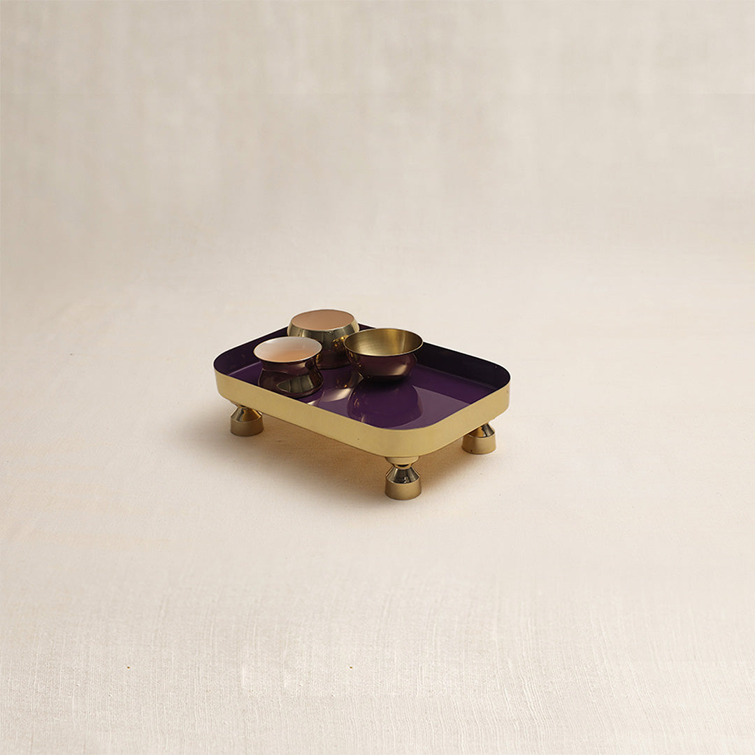 Tantra Chowki Tray Small (Purple)