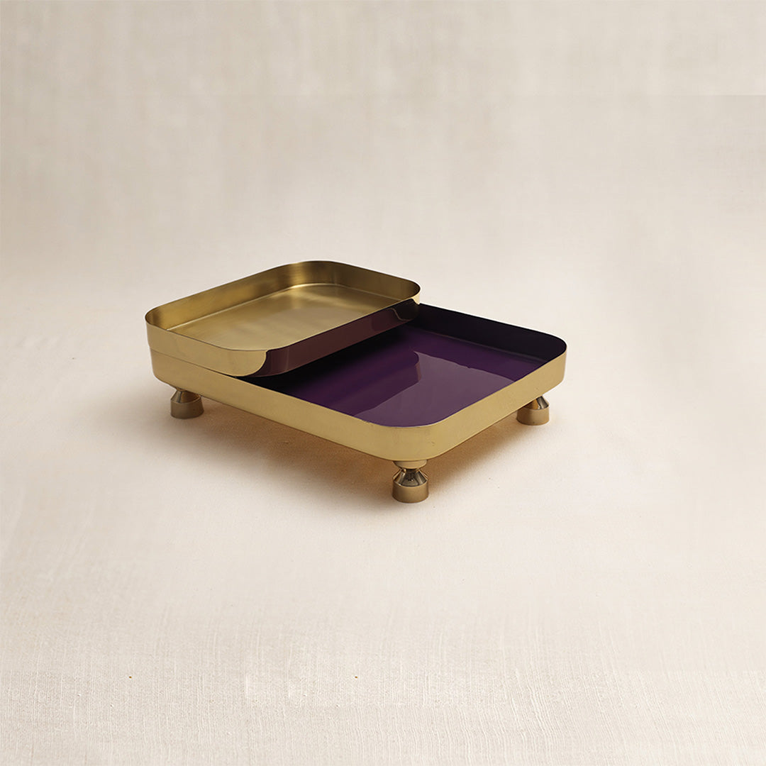Tantra Chowki Tray Set (Purple)