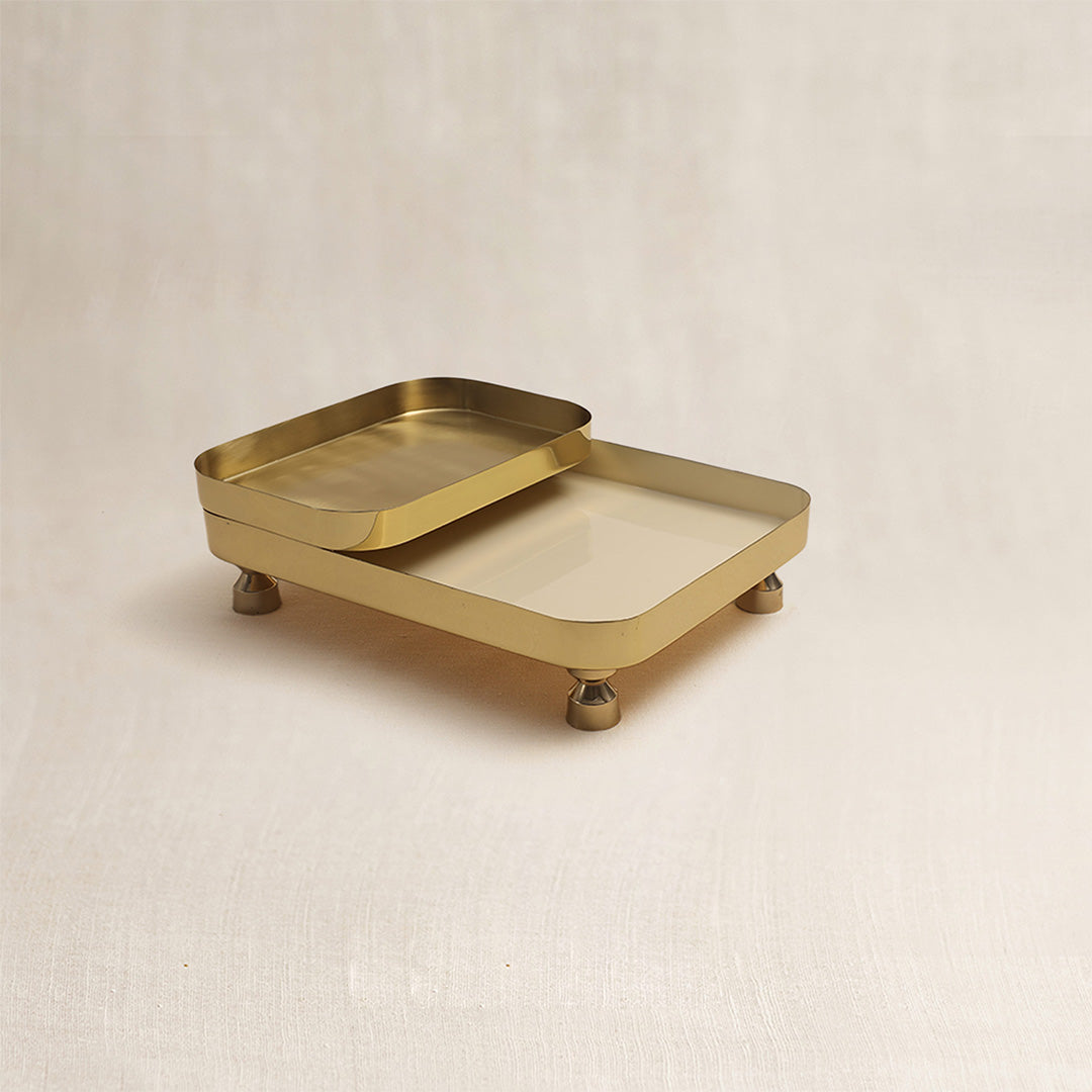 Tantra Chowki Tray Set (White)
