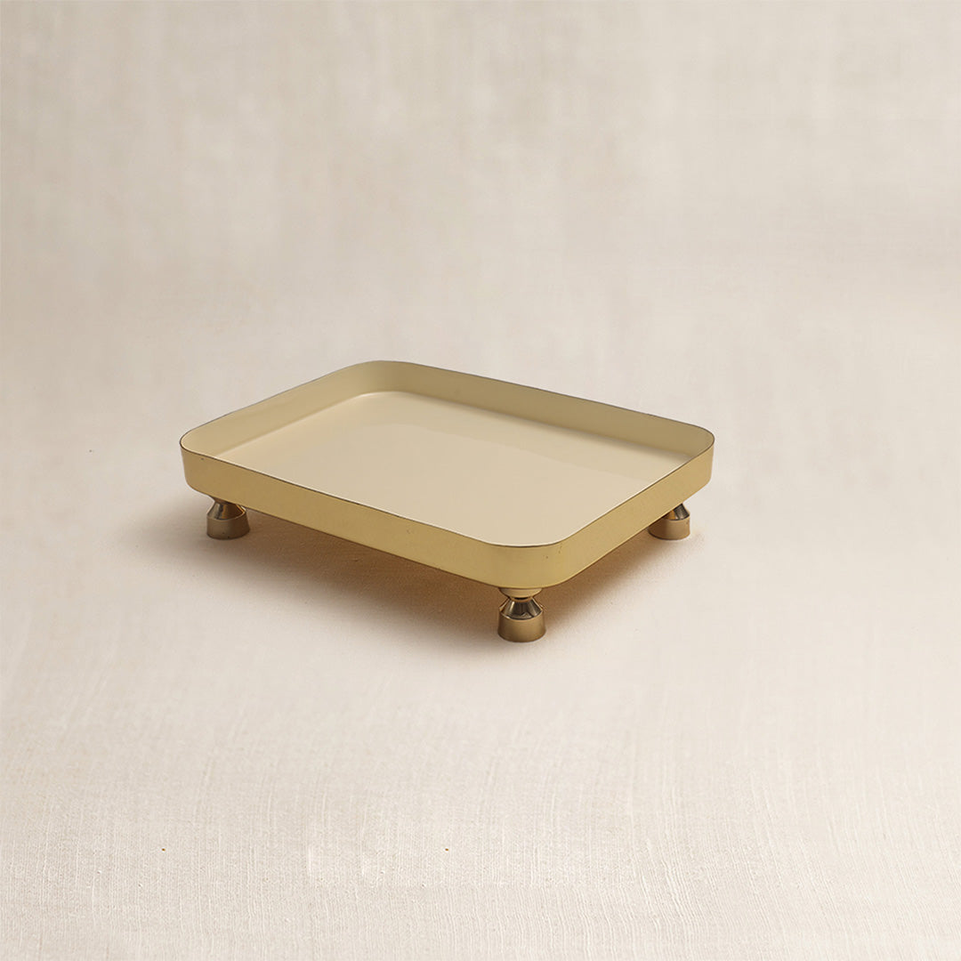 Tantra Chowki Tray Set (White)