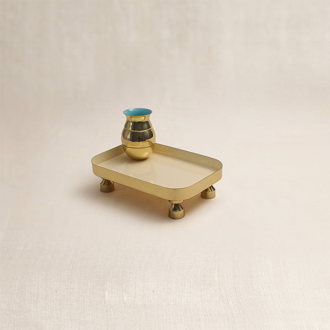 Small Tantra Chowki Tray Small (White)