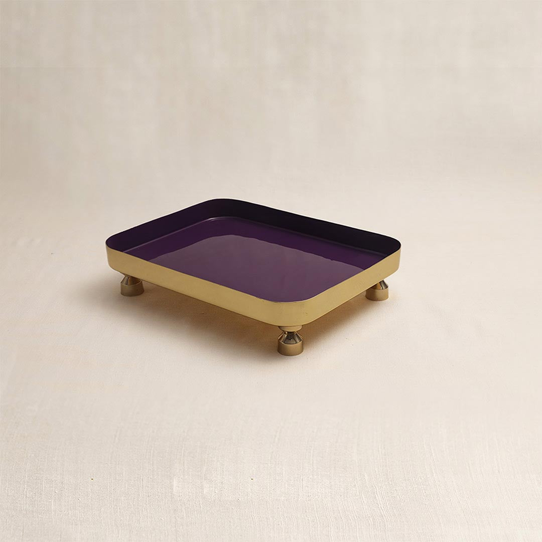 Tantra Chowki Tray Purple (Large)