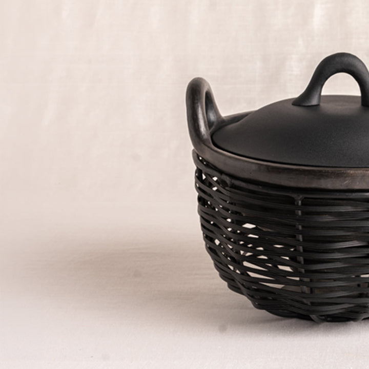 Black Tokri Chafing Basket / Black Kadai (Large)