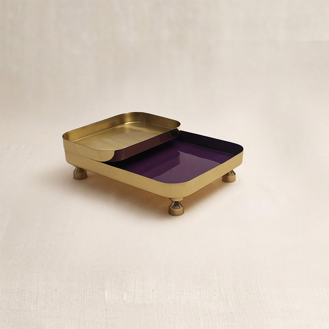 Tantra Chowki Tray Purple (Large)