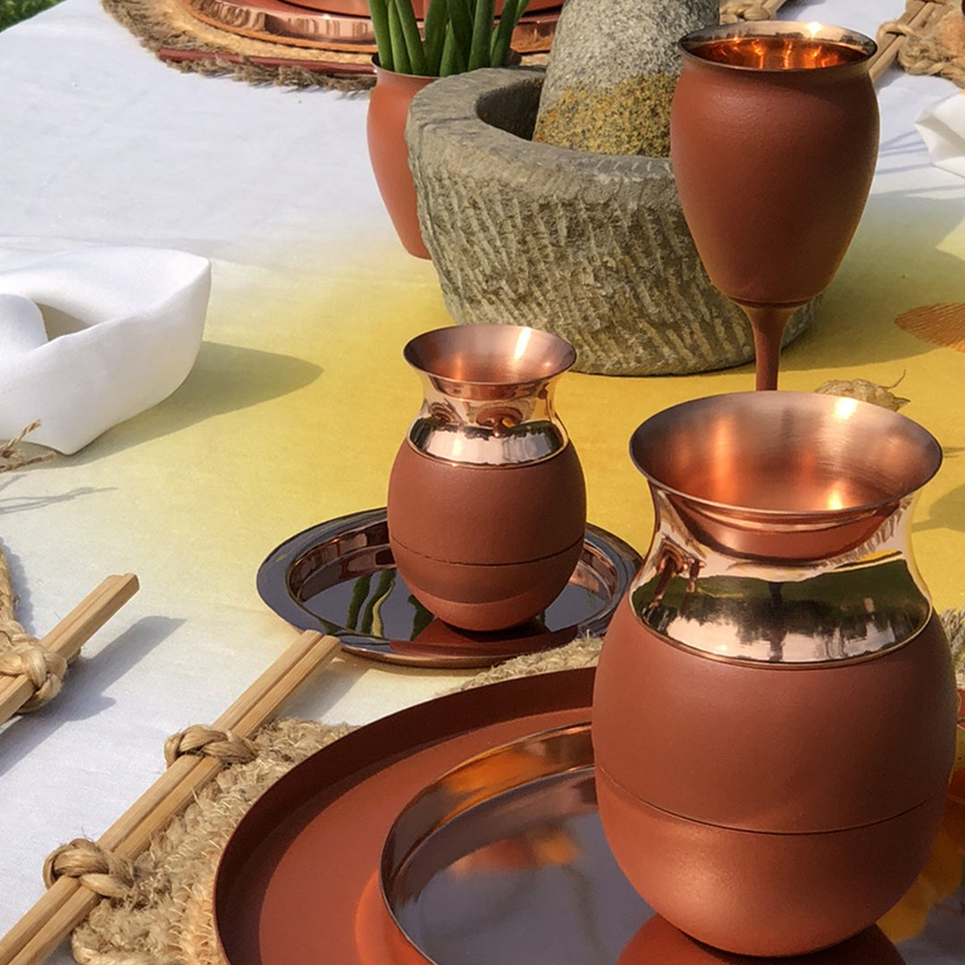 Copper Dhakkan Plate  (Set of 2)